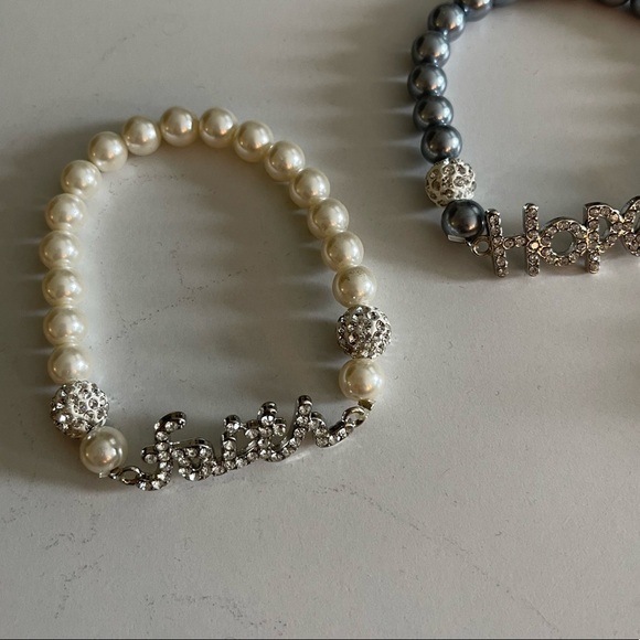 Set of 3 Pearl Bracelets: Faith, Hope, & Love - Picture 5 of 5